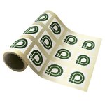 Etichette di carta in rotolo, autoadesive.