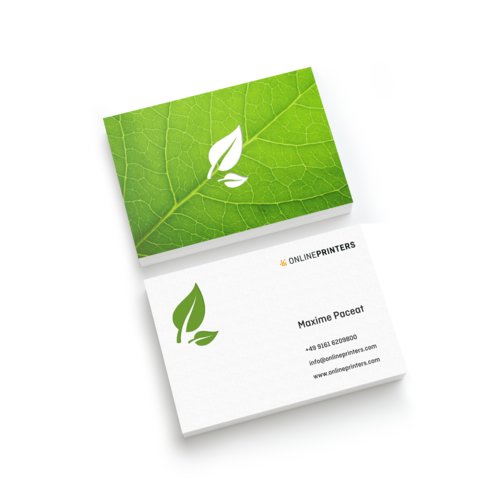 Biglietti da visita in carta ecologica/naturale, 5,5 x 5,5 cm, stampa fronte/retro 1
