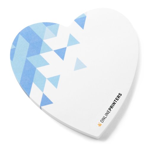 Blocco di note adesive in carta a forma di cuore.