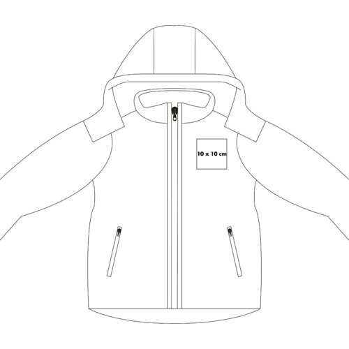Giacca softshell con cappuccio e tasche con zip.