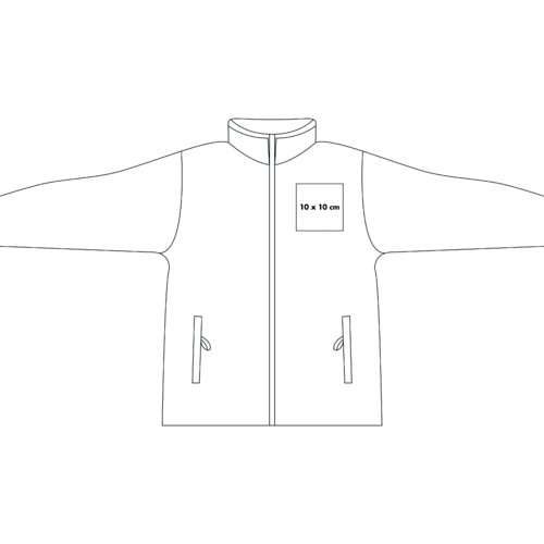 Giacca softshell con zip integrale e tasche laterali.