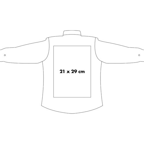 Camicia chiara con maniche lunghe e colletto.