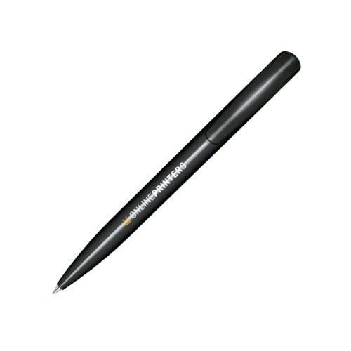 Penna a sfera lucida con meccanismo a scatto e clip.