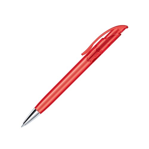 Penne a sfera rosse in plastica con punta in metallo e clip.