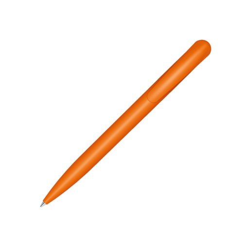 Penne a sfera arancione in plastica con clip e meccanismo a scatto.