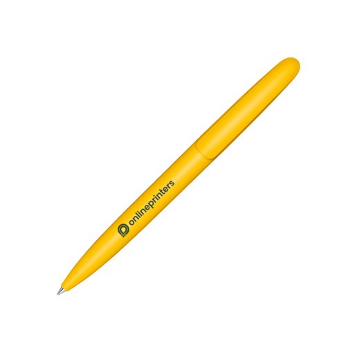 Penna a sfera a rotazione bio gialla con punta e clip.