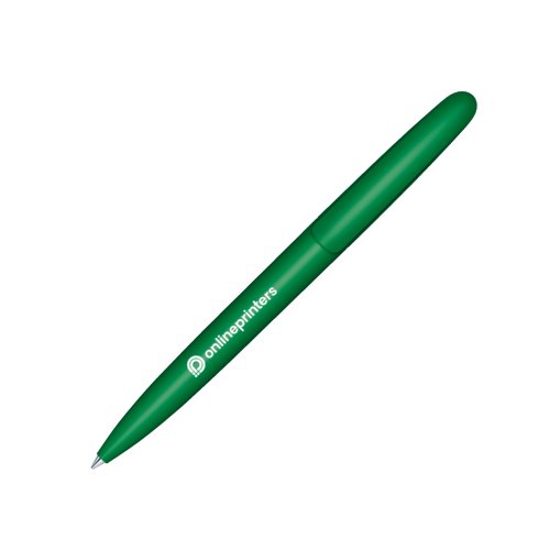 Penna a sfera verde bio con meccanismo a rotazione.