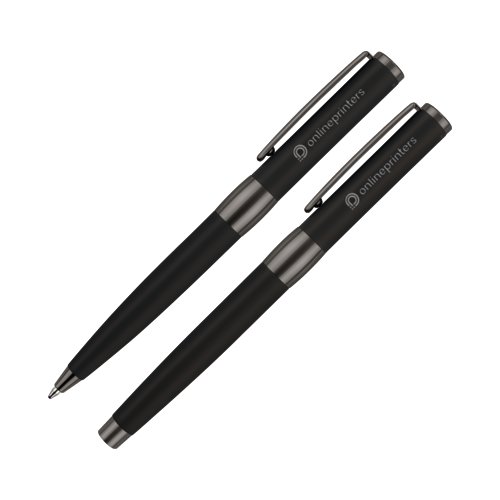 Set di penna a sfera e penna stilografica con astuccio senator® Black Line 1