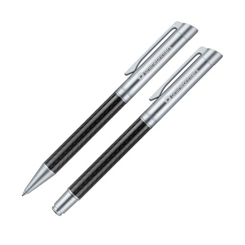 Set di penna a sfera e penna stilografica con astuccio senator® Carbon Line 1