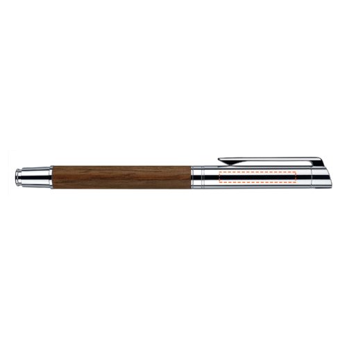 Penne stilografica color legno con clip in metallo.