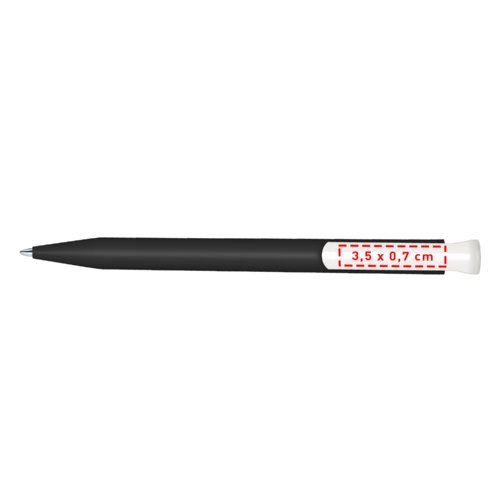 Penna a sfera bio nera con meccanismo a scatto e clip.