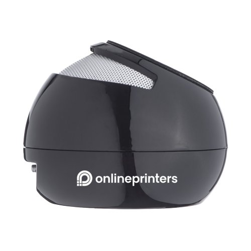 Altoparlante Bluetooth sferico nero.