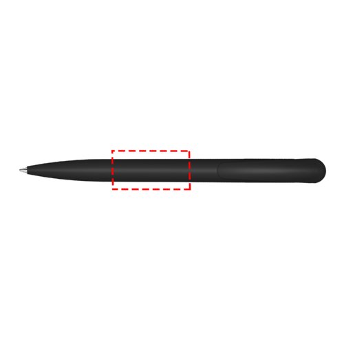 Penna a sfera nera in materiale biologico con meccanismo a scatto.