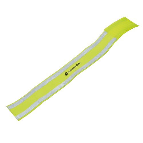 Fascia da braccio riflettente gialla con chiusura a strappo.