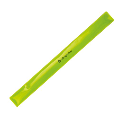 Braccialetto a scatto in plastica gialla da avvolgere.