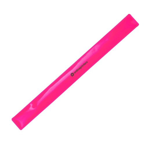Braccialetto slap in plastica rosa.
