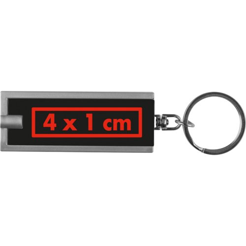 Portachiavi rettangolare in plastica con luce LED.