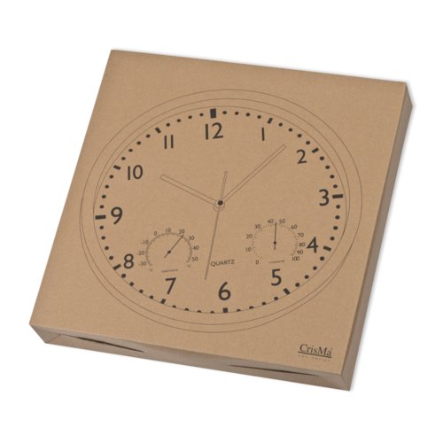 Orologio da parete nero con lancette di ore, minuti e secondi.