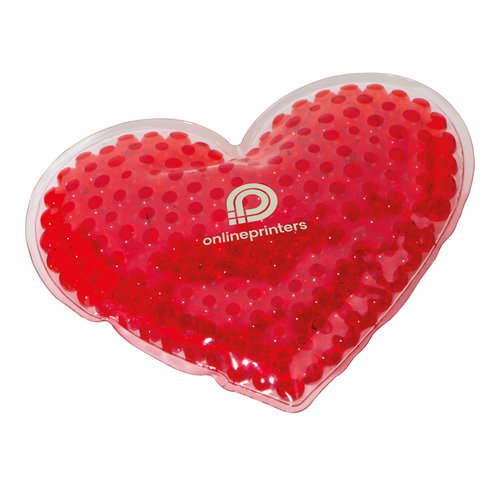 Cuscinetto caldo/freddo rosso a forma di cuore, riutilizzabile.
