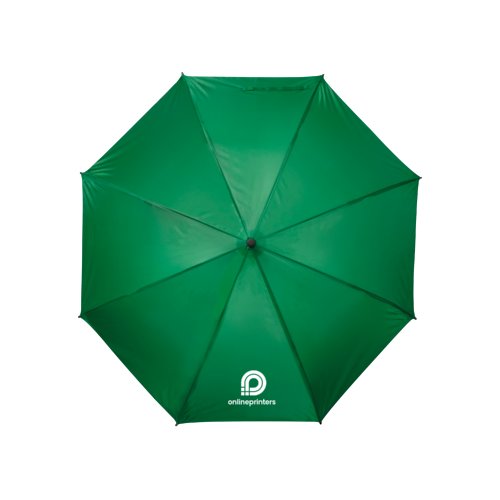Ombrello verde con meccanismo di apertura manuale.