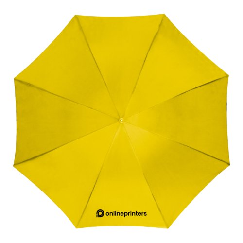 Ombrello dritto automatico giallo con copertura.