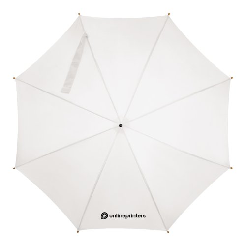 Ombrello dritto in legno bianco con apertura automatica.