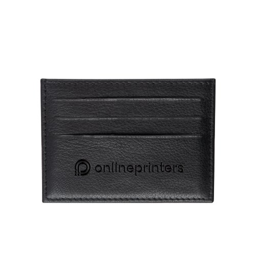 Porta carte di credito in pelle nera con protezione RFID.