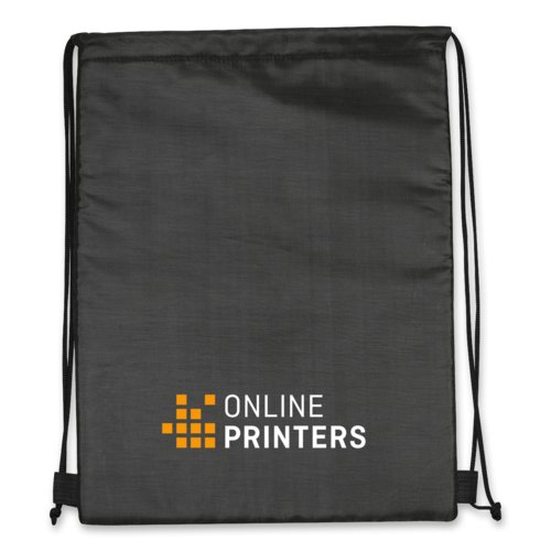 Sacca da ginnastica/borsa frigo 2 in 1 nera in poliestere con coulisse.