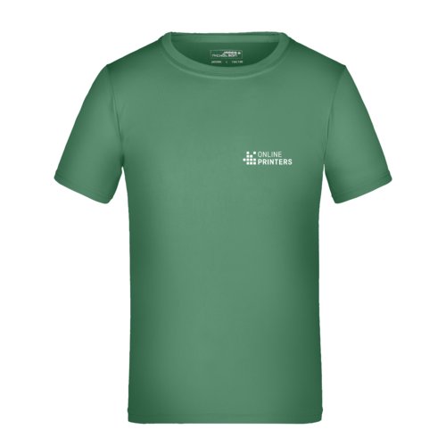 T-shirt sportiva verde per bambini.