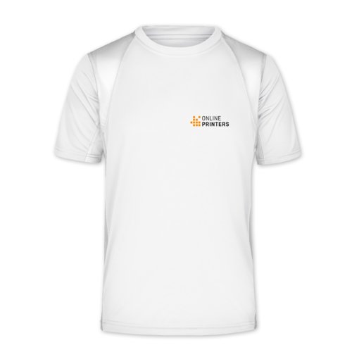 T-shirt funzionale bianca da uomo in materiale traspirante.