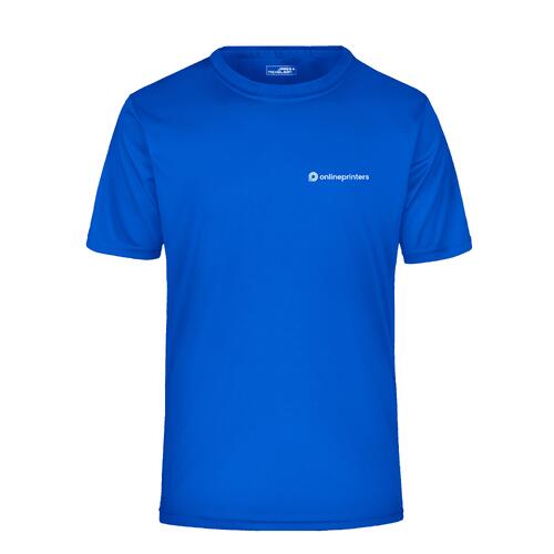 T-shirt blu royal in poliestere a maniche corte.