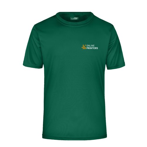T-shirt sportiva verde da uomo a maniche corte.