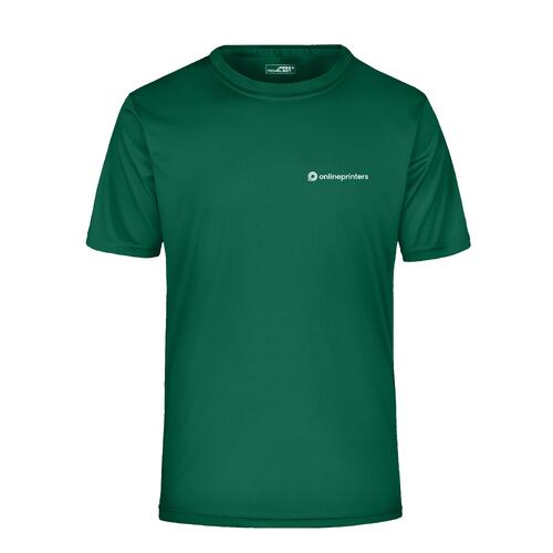 T-shirt sportiva verde da uomo a maniche corte.