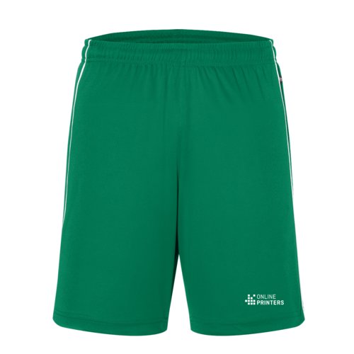 Pantaloncini da squadra verdi in materiale funzionale con elastico in vita.