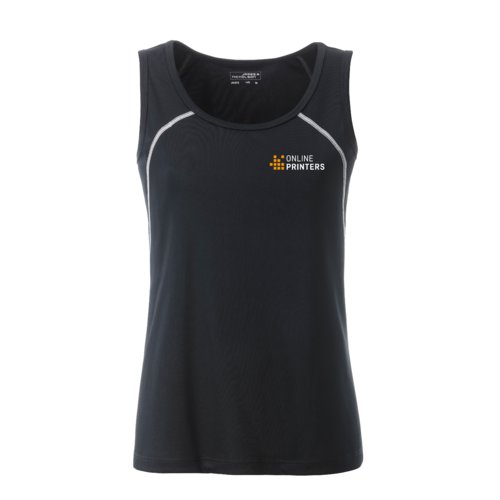 Canotta sportiva da donna in materiale traspirante con design racerback.