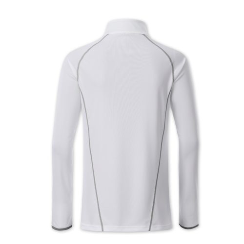 Maglia a maniche lunghe bianca in poliestere da donna.