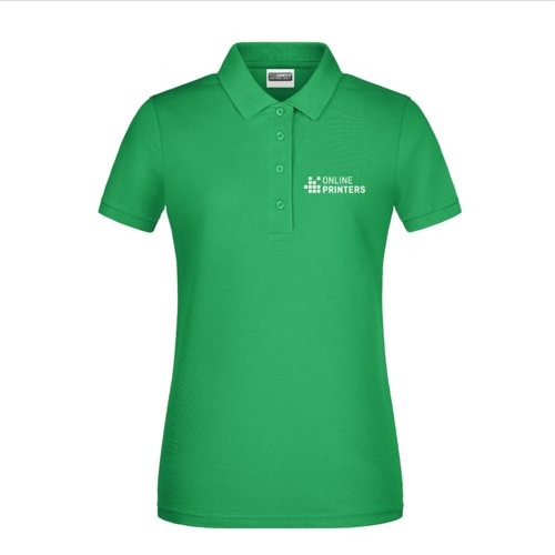Polo da donna in tessuto con abbottonatura corta.