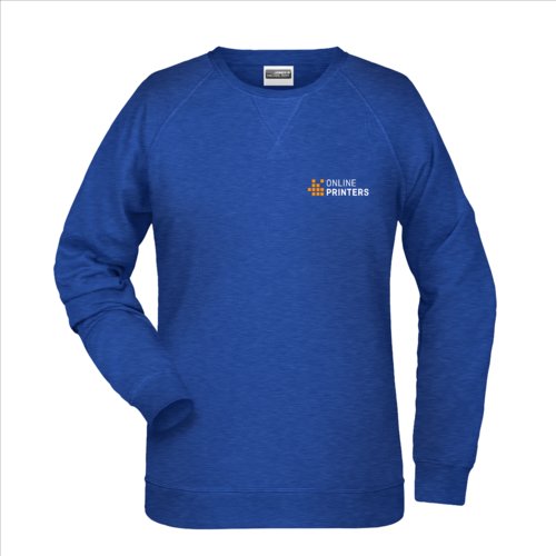 Felpa mélange blu in cotone e poliestere da donna.
