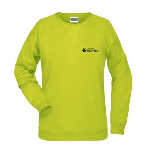 Felpa da donna in misto cotone-poliestere giallo neon.