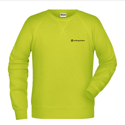 Felpa da uomo in misto cotone giallo neon.