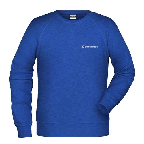 Felpa da uomo blu m�lange in cotone-poliestere.