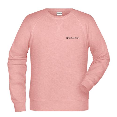 Felpa m�lange rosa in misto cotone da uomo.