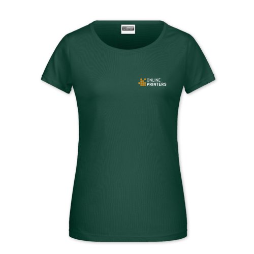 T-shirt verde da donna in cotone a maniche corte.
