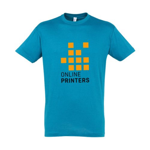 T-shirt in cotone color acquamarina a maniche corte.