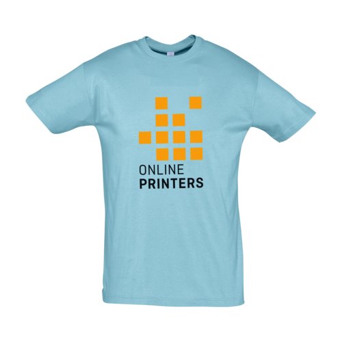 T-shirt in cotone blu atollo dal taglio unisex.