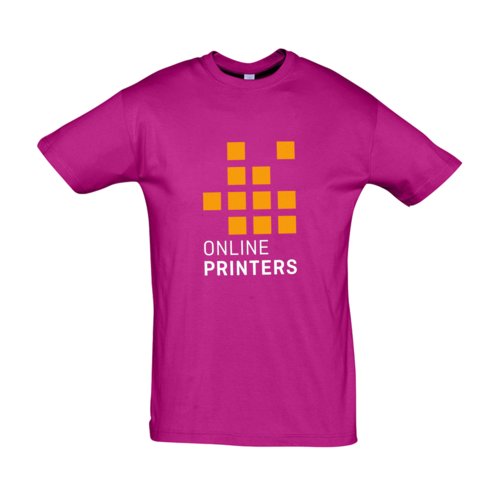T-shirt in cotone fucsia a maniche corte.