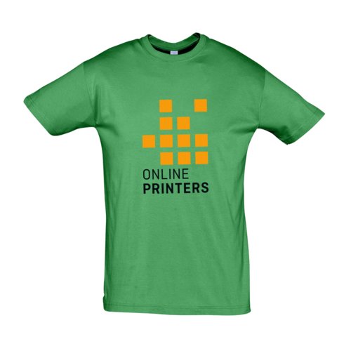 T-shirt verde in cotone, vestibilit unisex.