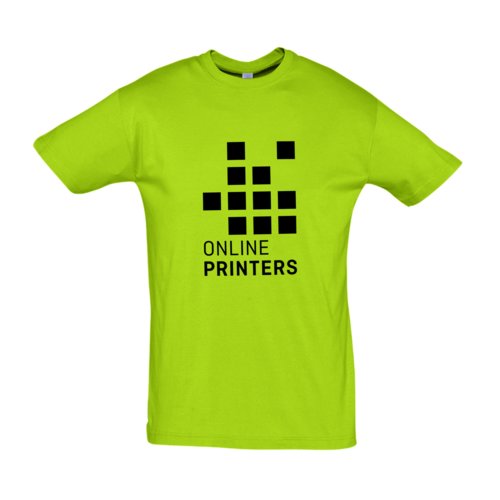 T-shirt in cotone verde mela con maniche corte e collo rotondo.