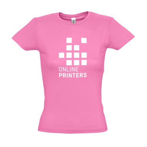 T-shirt rosa in cotone da donna a maniche corte.