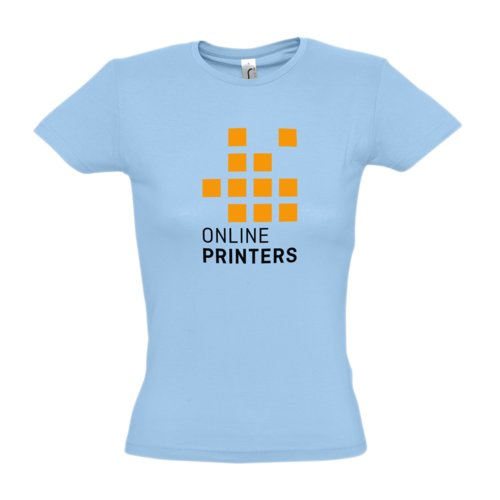 T-shirt in cotone azzurro da donna.